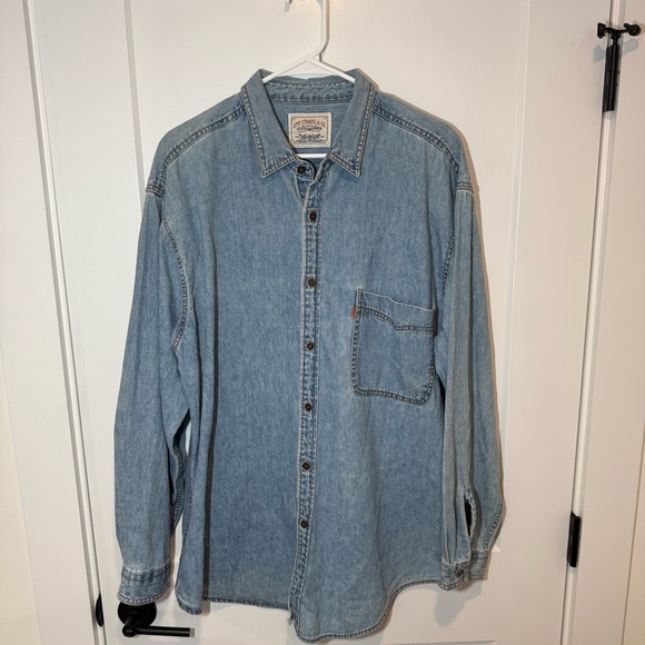 Vintage Levi’s Orange Tab Denim Casual Button Up Shirt. Outdoor Workwear. XL - Picture 1 of 8